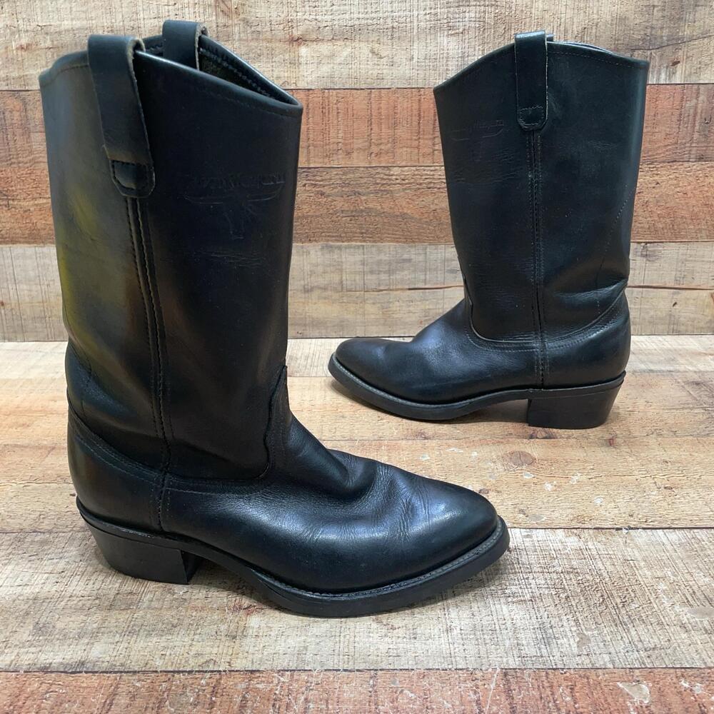 Mason western Mens Size 7.5 D 40.5 Black Leather Western Pull On Workwear Boots